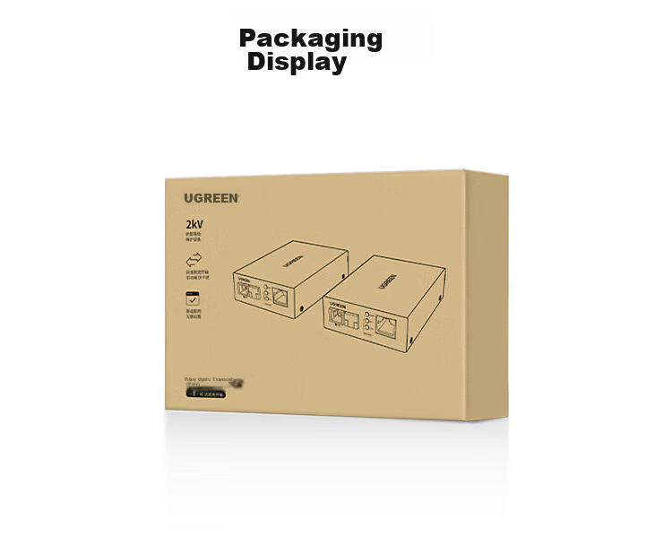 Ugreen Gigabit Fiber Optic Transceiver Single-mode Single-fiber Optical Converter Surge Protection Fiber to Ethernet Network Monitoring SC 20KM Adaptive Pair 35387 22