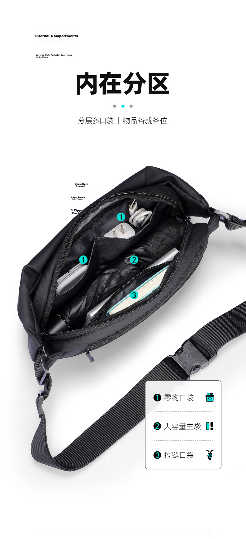 MARK RYDEN Men's Fashion Casual Crossbody Bag Magnetic Buckle Chest Bag Cycling Waist Bag Large Capacity Phone Bag MR512 3