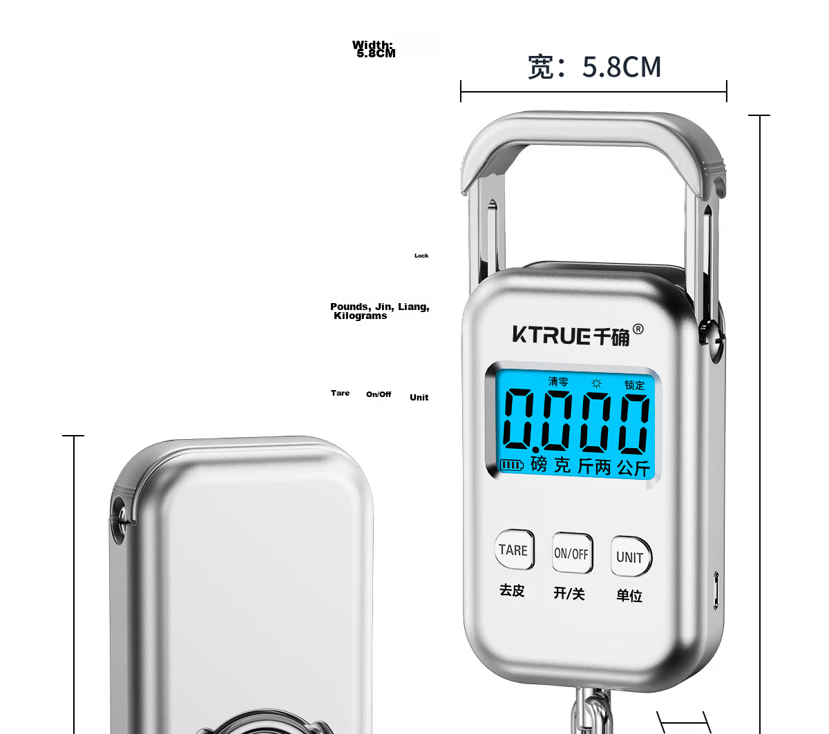 Qianque Portable Electronic Scale 100 Jin Precision Commercial Home Food Weighing Portable Spring Scale Fish Scale Kitchen Rechargeable 30