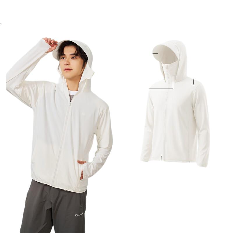 Langsha Men's Sunscreen Jacket Ice Silk Cooling Large Brim UV Protection Outdoor Lightweight Breathable Sun Protection Skin Jacket Fishing Shirt