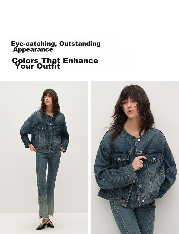 Semir Senrou Women's Oversize Frayed Denim Jacket Spring 2026 Mall Same Style 103126108001 4