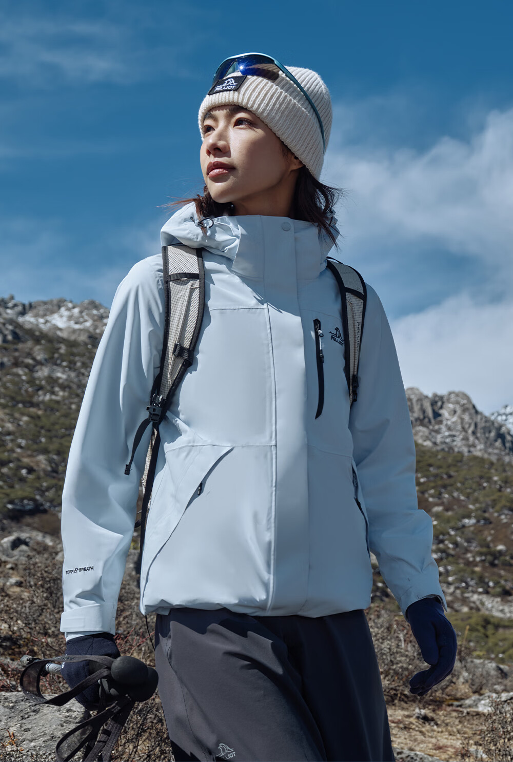 Pelliot Zhao Lusi Same Style Shan Ye Classic 2.0 Three-In Jacket, Autumn And Winter Women's Waterproof Coat, 12340106, White, Size L 15