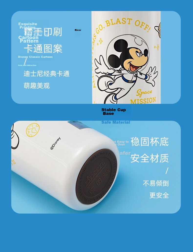 Disney Kids Insulated Water Bottle 316 Stainless Steel Strawberry Bear 500ml for Kindergarten and Elementary Students 8