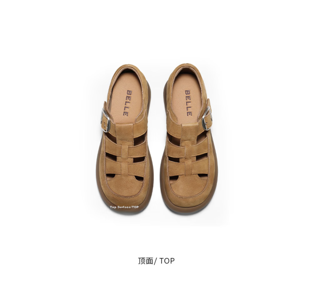Belle Freedom Roman Sandals Women Summer 2026 Hollow Breathable Birkenstock JD040BK6 Brown Size 38 6
