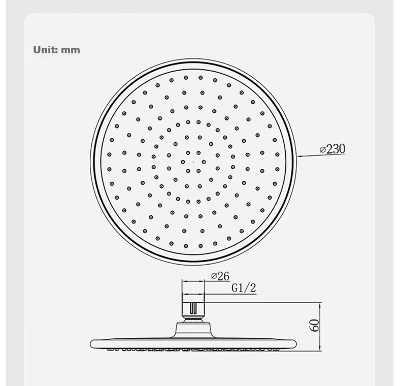 ARROW Overhead Shower Head Bathroom Descaling Large Shower Head Shower Sanitary Ware Pressurized Top Spray AE5036NO 2