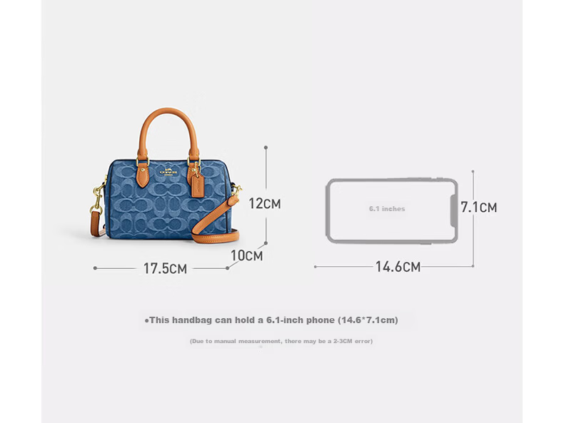 COACH Women's ROWAN Small Shoulder Bag Crossbody Bag Indigo CDQ36 Gift 2