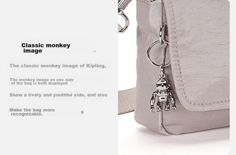 Kipling Fashion Simple ARAS Shimmer Silver Crossbody Bag Birthday Gift 10