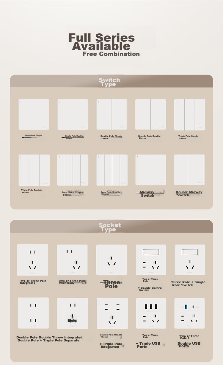 BULL Switch Socket G12 Skin-feel Matte Cream Style 10A Angled Five-hole Socket Panel G12Z223AS Milky White 21