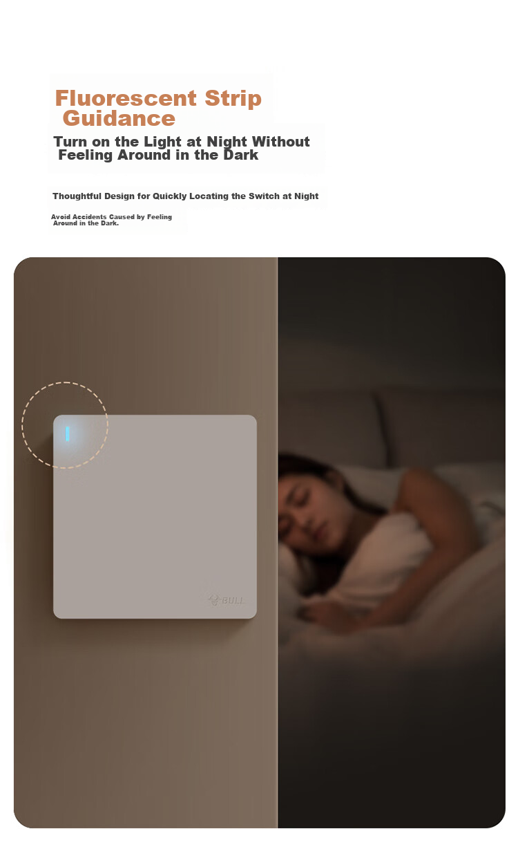 BULL Switch Socket G12 Skin-feel Matte Cream Style 10A Angled Five-hole Socket Panel G12Z223AS Milky White 15