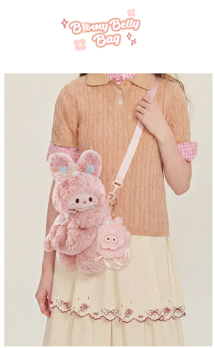 Rubitu Little Lamb Plush Rabbit Crossbody Bag (Medium) Cute Backpack for Girls Gift 20