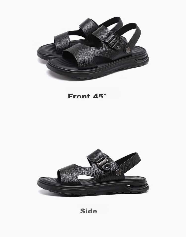 Red Dragonfly Men's Leather Dual-Wear Sandals Outdoor Soft Sole Trendy Comfortable Beach Casual Shoes WTT261112 Brown Size 41 9