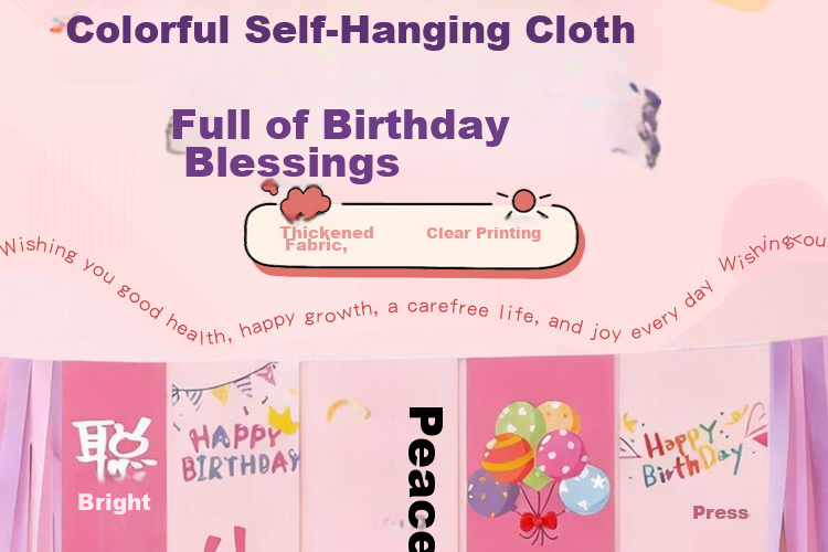 Birthday Party Decoration Banner for Girls Children's First Birthday Happy Party Balloons Backdrop 10