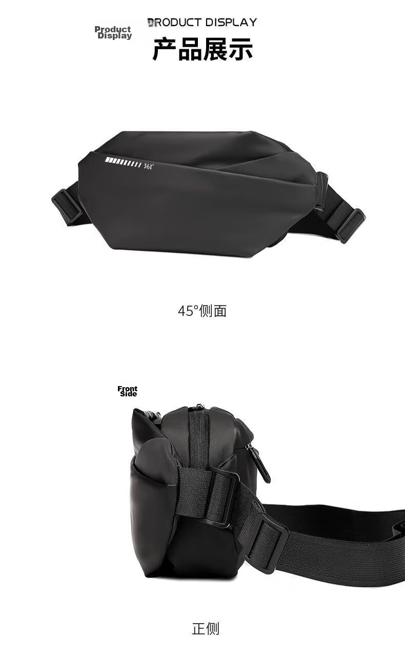 361° Men's Crossbody Bag Lightweight Outdoor Chest Bag Large Capacity Commuter Shoulder Bag Simple Durable Sling Bag Cycling Bag New 14