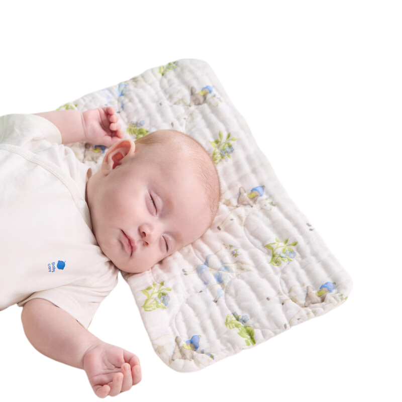 Babycare Newborn Pillow, Infant Muslin Pillow, Breathable Baby Pillow, Machine Washable for 0-6 Months, Forest White Deer Pattern, 40*20 Cm