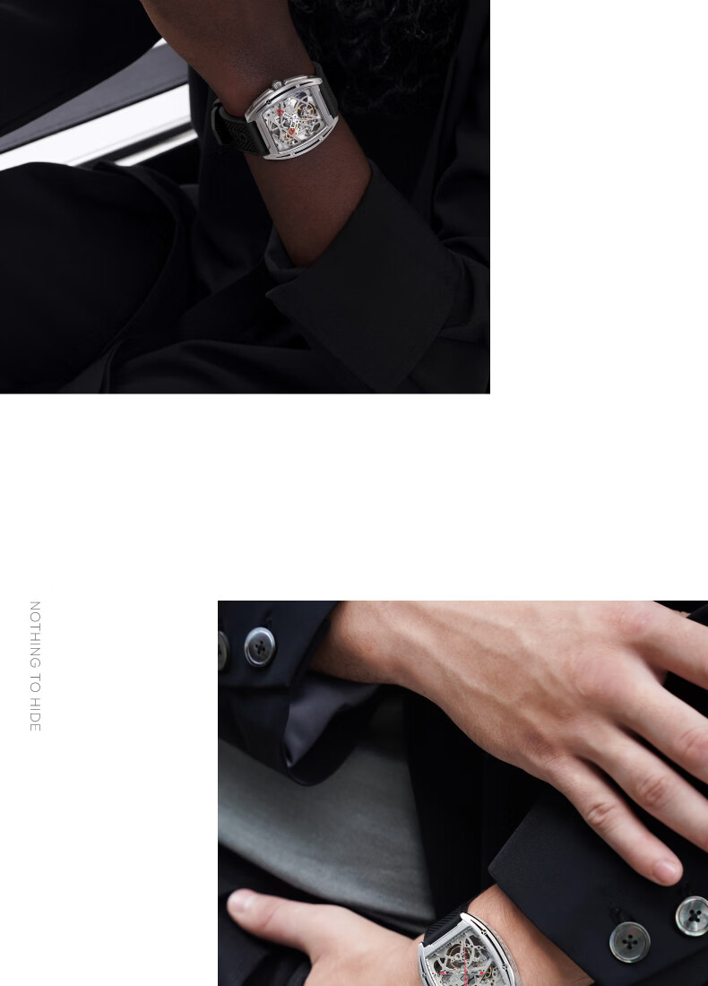 CIGA Design Xijia Sharp Barrel Dual-Skeleton Mechanical Watch Men's Wristwatch Birthday Gift 25