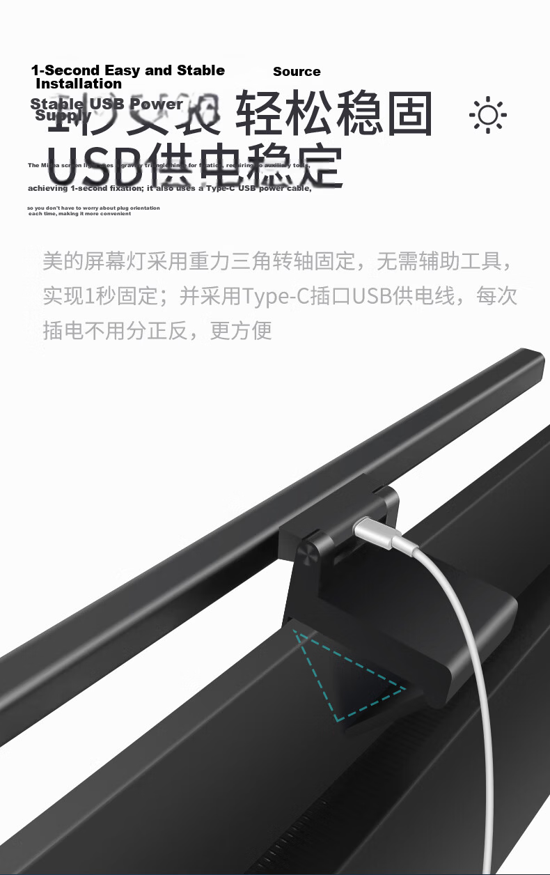 Midea AAAAA Grade Eye Protection Full Spectrum Reading Desk Lamp Long Arm Screen Light Boundary-Free L3 60CM 9