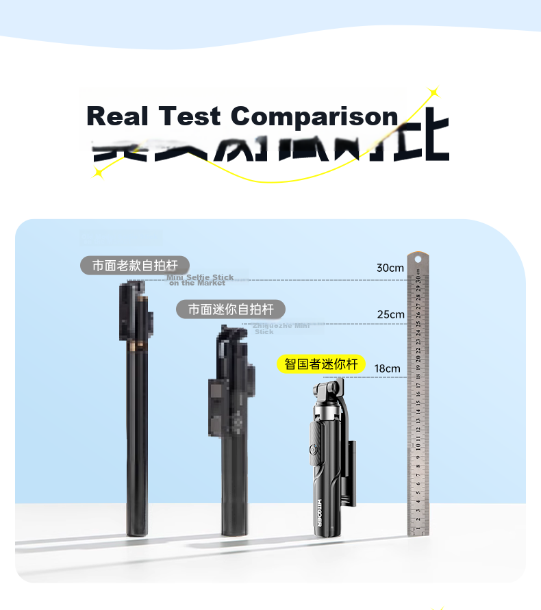 Zhiguozhe 2026 New Mini Selfie Stick Travel Portable Phone Holder 360° Rotation Anti-Shake Automatic Tripod Follow Shooting Photography Tool Concert 19