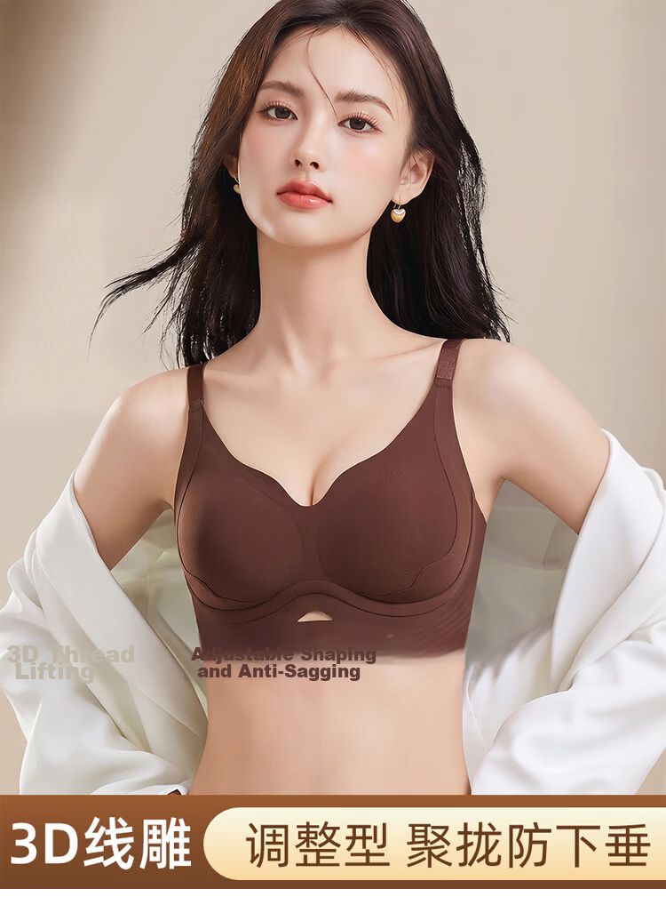 Tingmei Lifting Shaping Bra for Women Small Bust Push-Up Side Support Anti-Sagging Seamless Wireless Bra 1