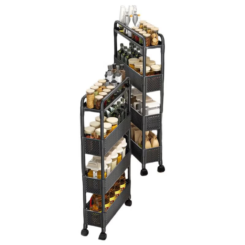 Shunyou Kitchen Narrow Gap Cart Refrigerator Side Ultra-Narrow Gap Storage Rack Floor-Mounted with Wheels SY-1388