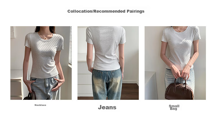 Herbal Original Color Women's T-Shirt Short Sleeve Pure Cotton White Loose Fit Basic Black Breathable Top 2026 New Summer Round Neck Korean Style 2