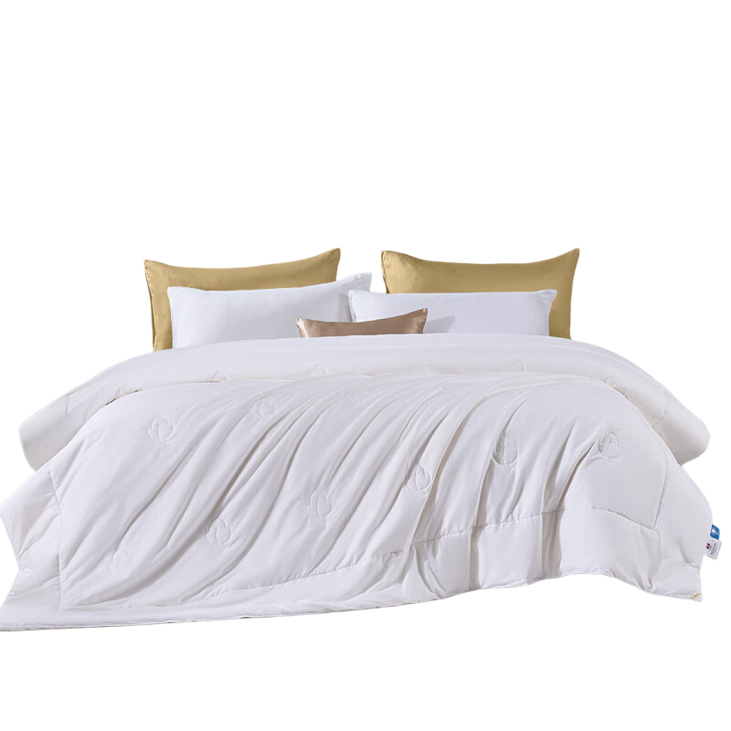 FUANNA 100% Silk Comforter, All-Season Fabric, Pure Cotton Duvet Insert, Antibacterial Double Bed Winter Quilt, Approximately 6.2 Jin (3.1 Kg), 203*229cm