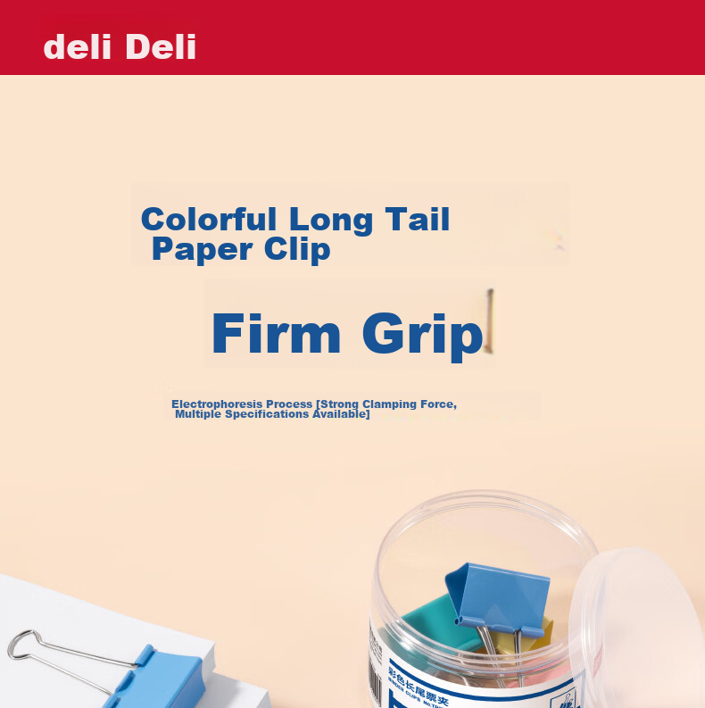 Deli 19mm Colorful Metal Binder Clips, Small and Large Size, Document Clips, Voucher Clips, Receipt Clips, Exam Paper Clips, Subject Clips TP215, Pack of 40 1