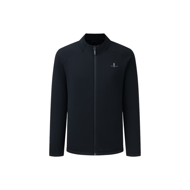 Biyinlefen Polartec Ultra-Light Warmth Autumn Winter Men's Solid Color Casual Stand Collar Knitted Jacket Fleece Outerwear