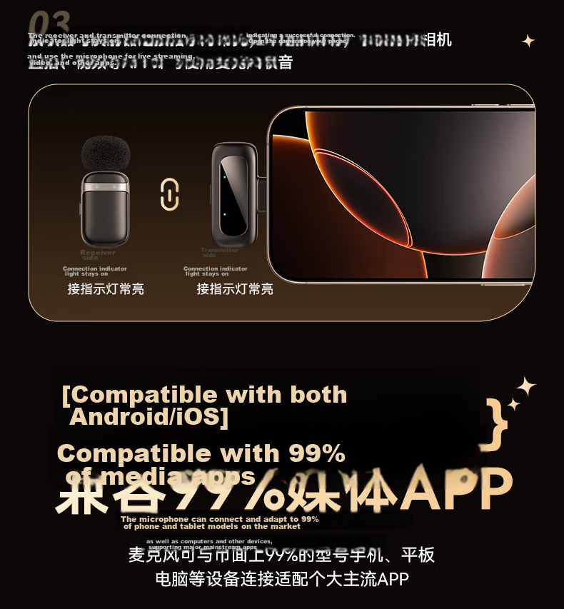 Zhiguozhe [TOP Ranked No.1] Clip-on Microphone Wireless Mini Noise-Canceling Live Streaming Microphone for Mobile Phone, Dual Channel, Complete Set for Video Recording and Broadcasting 23