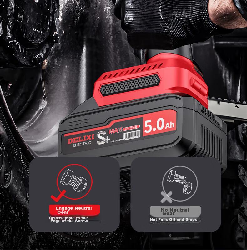 DELIXI ELECTRIC Brushless Impact Wrench High Torque Genuine Electric Wrench Lithium Battery Cordless Power Tool Charger Air Gun 14
