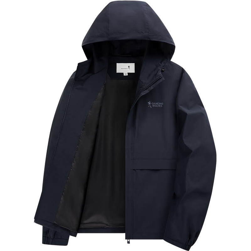 Dance with Wolves [Level 4 Waterproof] Hooded Jacket Men Commuter Easy Care Windproof Lightweight Outdoor Coat 101 Dark Navy S
