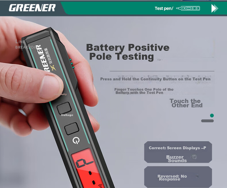 GREENER Electric Tester Pen Multifunction Digital Voltage Detector Screwdriver for Household Leakage and Wire Break Detection 17