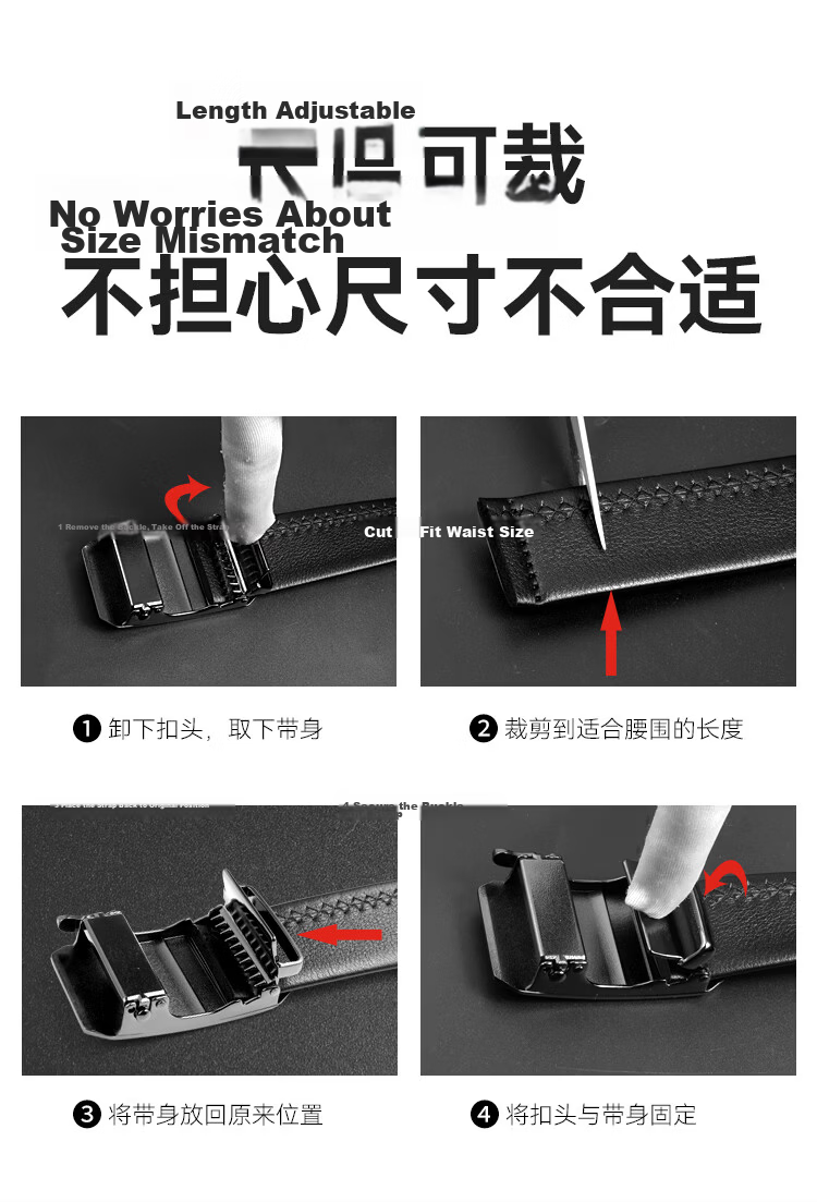 JD Jingzao Men's Genuine Leather Belt with Inner Automatic Buckle, Pure Cowhide Waistband, Youth Business Trend Classic Inner Buckle 14