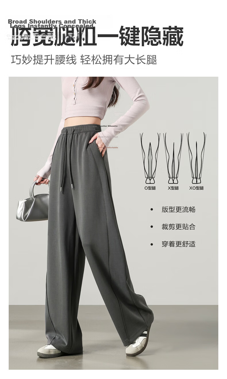 TonLion 2026 Spring Split Women's Casual Pants Dark Gray L 4