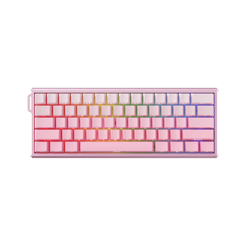 AJAZZ ALUX60 Magnetic Axis Keyboard CNC Aluminum RT0.01 8K Polling Rate 60-Key Hot-Swappable Gaming Esports Magnetic Axis Valorant Magnetic Powder Axis Side-Engraved Cat Ear Pink
