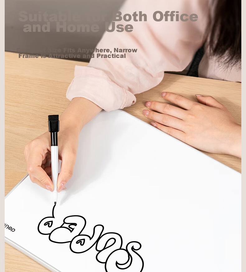 Deli 30*22cm Black Double-Sided Small Whiteboard, Children's Magnetic Whiteboard Writing Board Small Blackboard Whiteboard with Stand, Home Office Handwriting Board Children's Drawing Board Reminder Board 3
