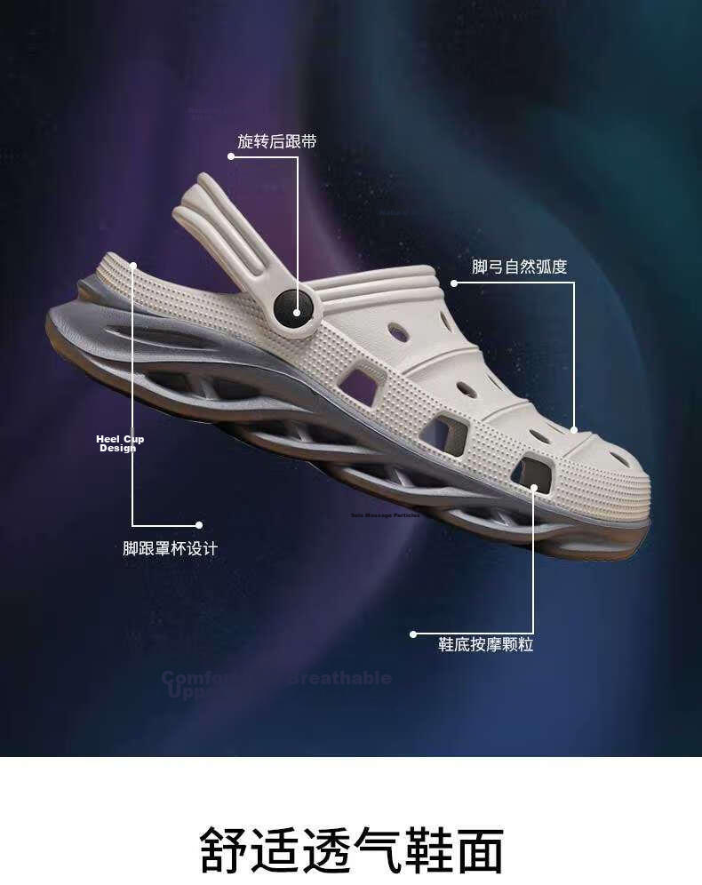 JEEP Men's Fashion Korean Style Hollow Breathable Simple Non-Slip Beach Shoes Soft Sole Sandals P210MTX058 Gray Size 42 3