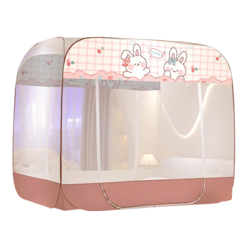 Dohia Baby And Maternity Grade A Class, Home Anti-Fall No-Installation Mongolian Yurt Mosquito Net, Double Door 1.8*2 Meters [Dense Mesh]