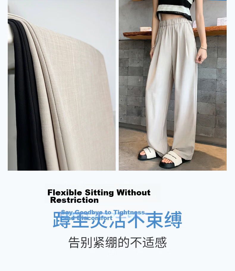 Langsha Women's Ice Silk Wide-Leg Pants Summer Thin Draped Loose Sun-Protective Casual Straight-Leg Yamamoto Style Pants 8