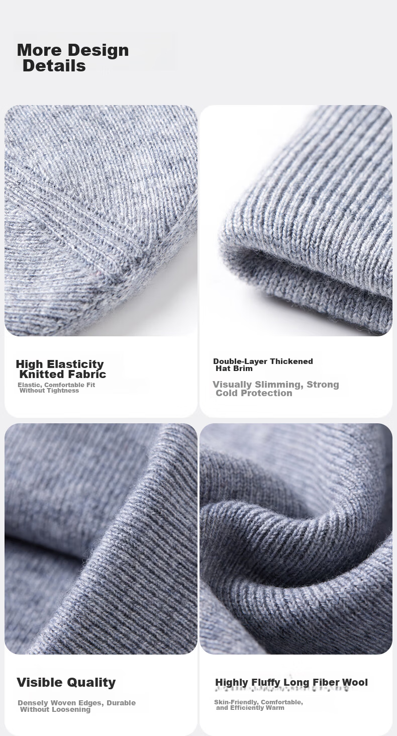MISSION UV Women's Wool Beanie Thickened Warm Knitted Hat Outdoor Winter Cold Weather Cap 11