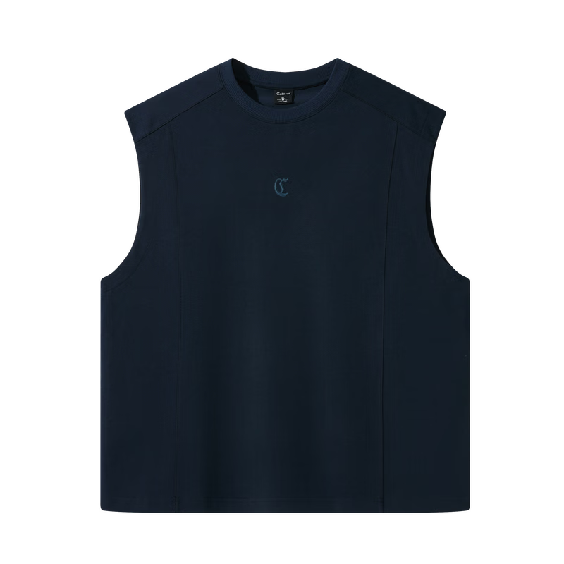 CABBEEN 280G Heavyweight Plain Cotton Men's Vest Soft Breathable Commuter Loose Drop Shoulder Versatile 2026 Season