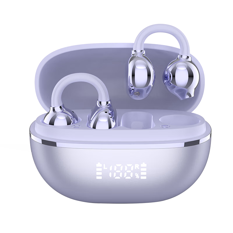 KUGOU Music Gold Chart 6.0 Bluetooth Earclip Bone Conduction Wireless In-Ear Sports Running Noise Cancelling Long Battery Life Open Ear Hook Compatible with Apple Huawei KG300