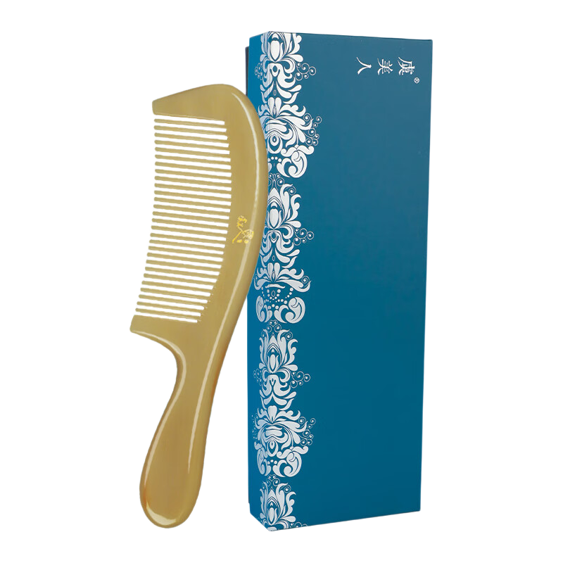 Yumeiren Comb, White Buffalo Horn Comb, Thickened And Enlarged, Women's Massage Comb, Wedding Gift, Birthday Present for Girlfriend