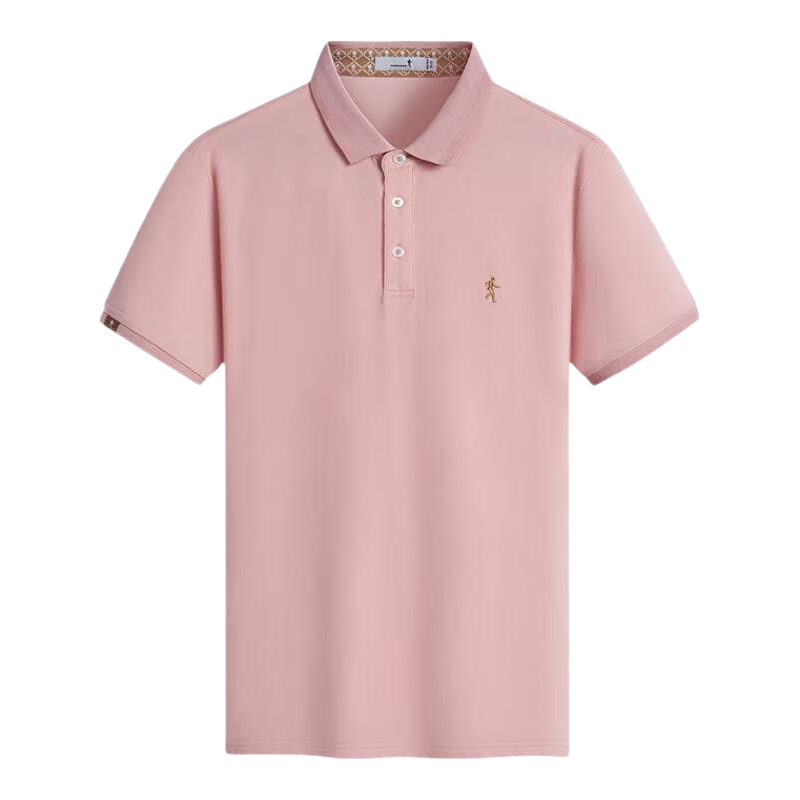 DANCING WOLVES [Pure Cotton & Sweat-Wicking] Summer Skin-Friendly Comfortable Short-Sleeve Men's Polo Shirt, 803 Pure White, Size 185