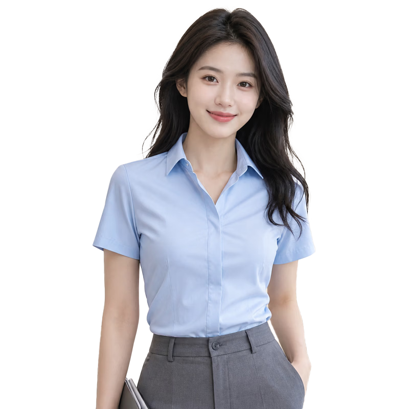 Chaoxu White Women's Summer Short Sleeve Shirt Wrinkle-Free Non-Iron Daily Commuter Interview Casual Professional Blouse