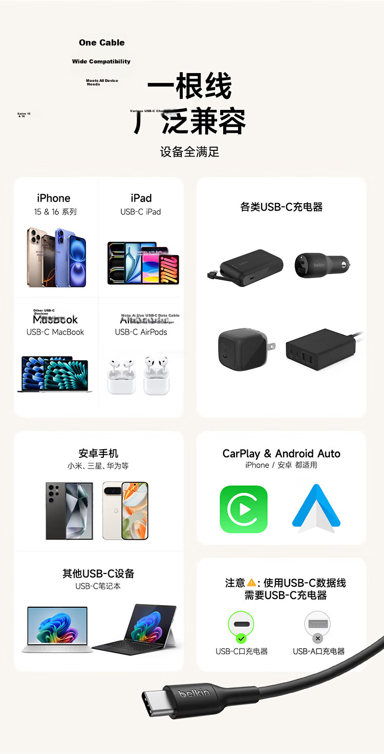 BELKIN Apple Data Cable PD Fast Charging USB-A to Type-C Charging Cable iPhone Charging Cable Apple iPhone Charging iPad Fast Charging 2m Black CAB021 3