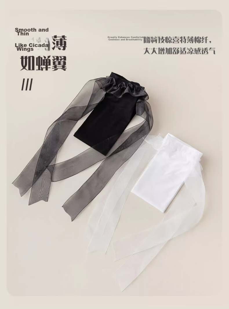 Langsha Women's Ultra-Thin Lace Bow Tie Black Lace Mid-Calf Socks Japanese JK Style Sexy Girl Leg Socks Spring Summer 3