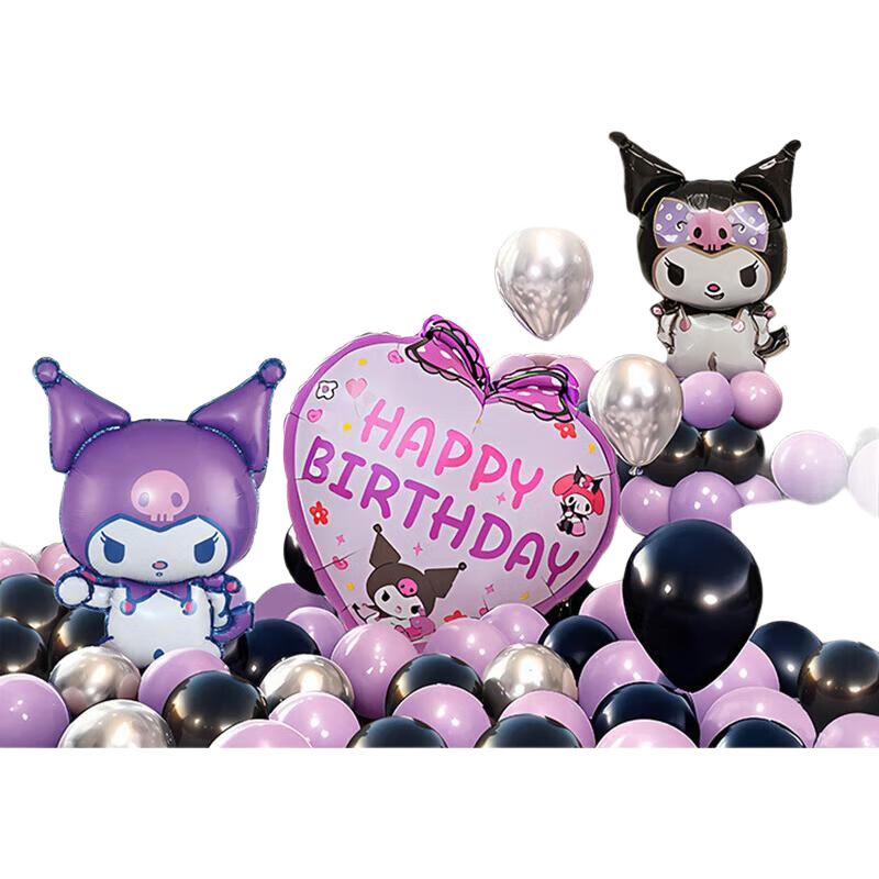Onizi Birthday Scene Decoration Girl Birthday Balloon Props Atmosphere Setup Party Decor Happy Kuromi