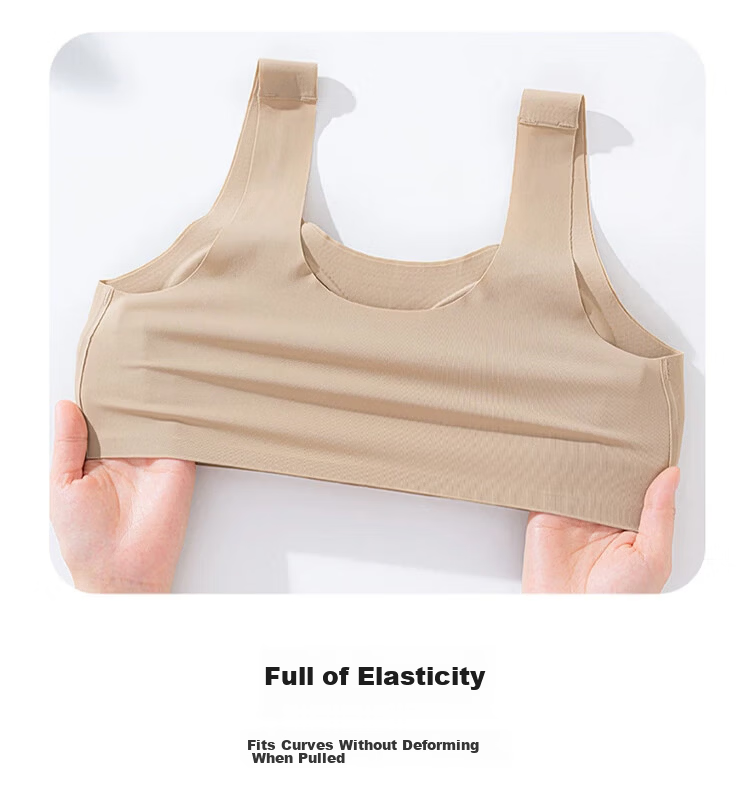 GUJIN Girls' Underwear High School Middle School Student Pink Foundation Thin Bra Youth Development Invisible Seamless Vest 14