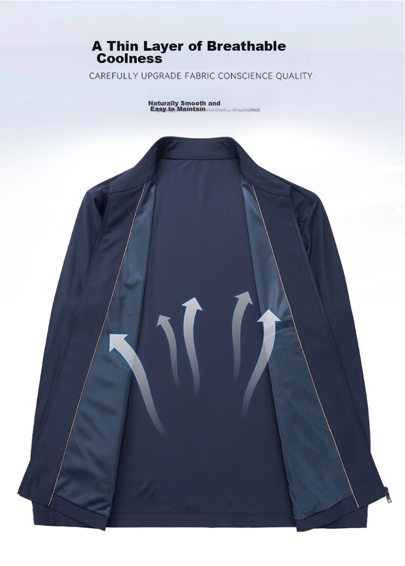 Pierre Cardin Men's Lightweight Ice Silk Breathable UV Protection Jacket Light Color M Father's Day Gift 8