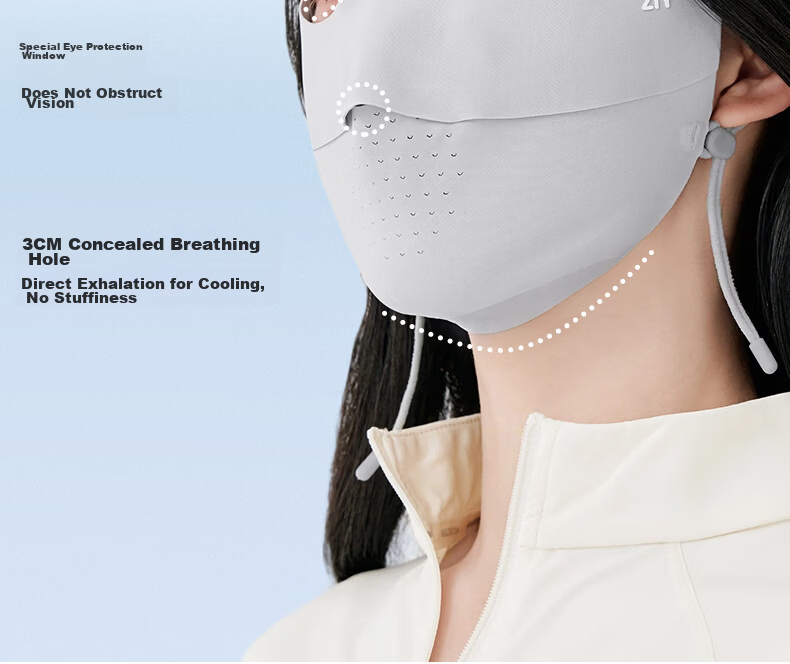 ZIY Sun Protection Face Mask Full Face Coverage Breathable Women's Summer Facekini UV Protection Face Cover Mask 6